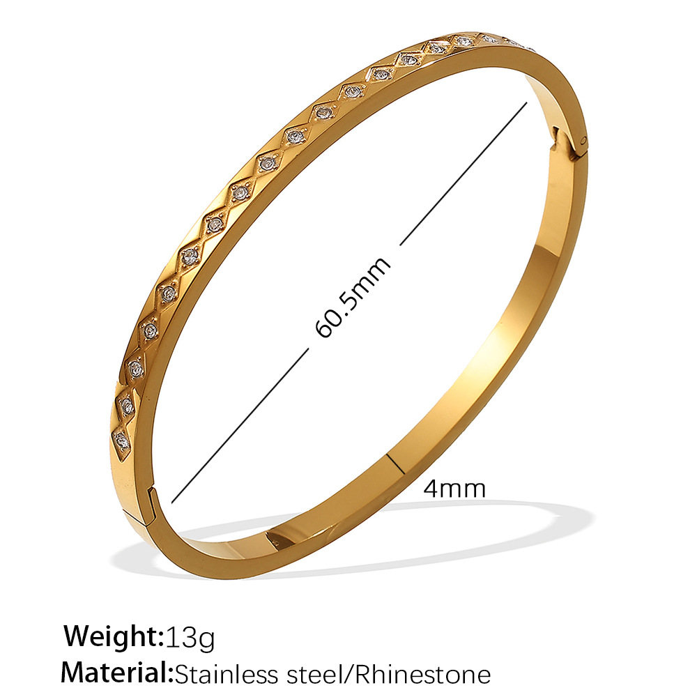 SZ206WEG 화이트 다이아몬드 골드 팔찌
