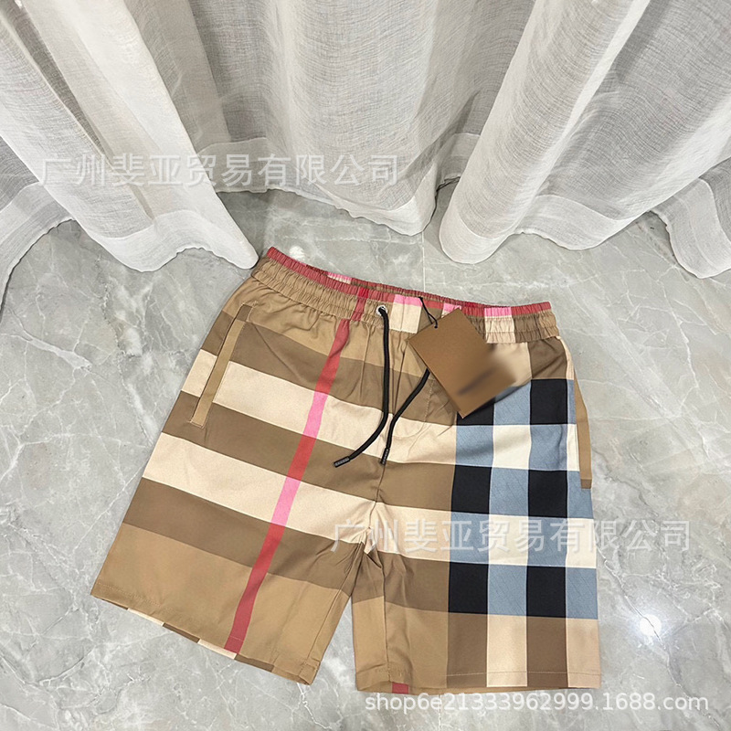 Cross-Border 26S Original Plaid Beach Shorts Trendy Fashion Casual Shorts Wholesale Foreign Trade Burberry Shorts