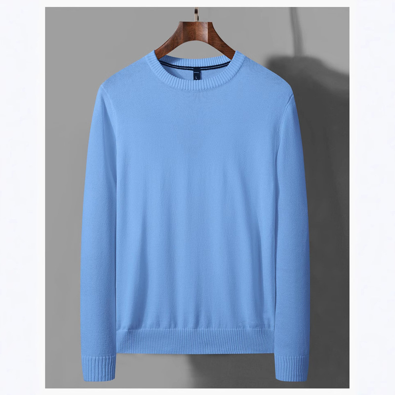 Men's Knitwear 2024 Spring New Simple Fashion Casual Top Round Neck Base Shirt Sweater