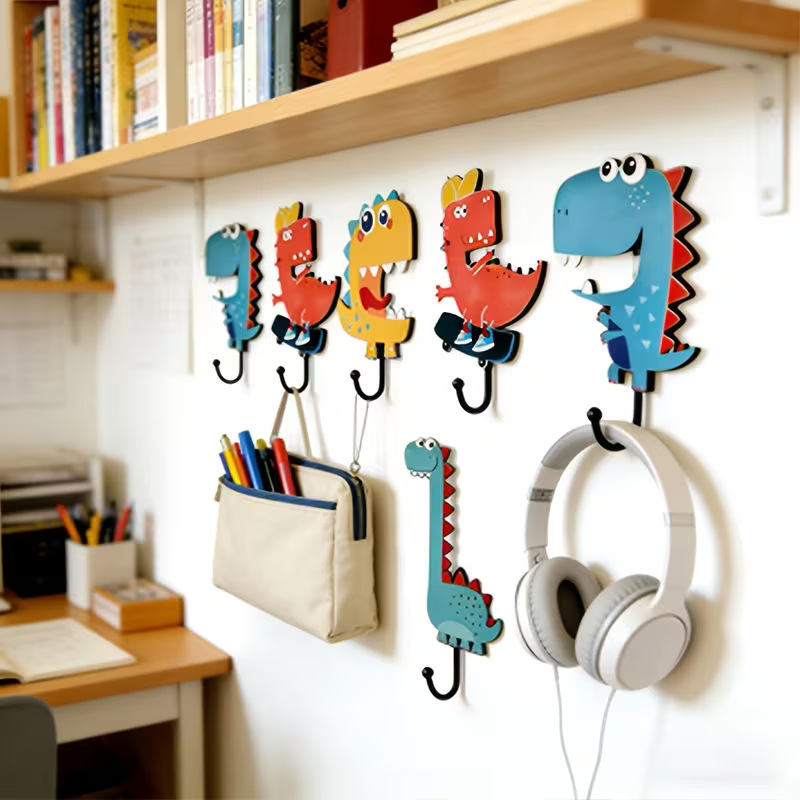 Claves de madera retrógrada percha de almacenamiento gancho puerta de entrada casa dormitorio sala de estar decoración de pared artesanía mural image 1