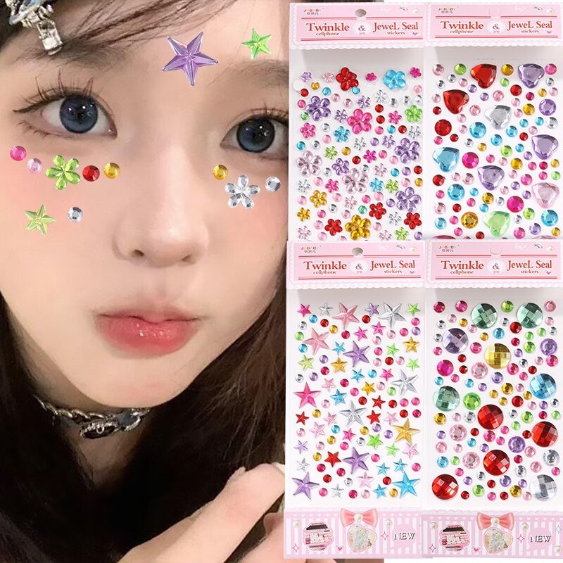 Popular and hot-selling mahjong stickers, penalty stickers for losing games, crystal diamond gemstone face decorations, abstract and funny Popular and hot-selling mahjong stickers, penalty stickers for losing games, crystal diamond gemstone face decorations, abstract and funny
