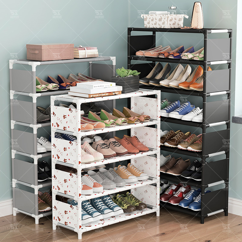 Shoe Rack Multi-Layer Household Door Dust-Proof Storage Shoe Cabinet Rental Dormitory Narrow Small Temu Distribution Multi-Function