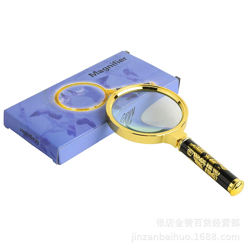 Лупа 80 мм, ручная, с высоким увеличением 10x, для идентификации ювелирных изделий и драгоценных камней, лупа с ручкой в виде дракона 80 мм