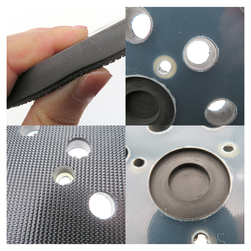 Rueda de pulido de 5 pulgadas, 8 orificios, 3 ojos, disco de pulido eléctrico negro azul, papel de lija flocado, disco autoadhesivo, disco de pulido de automóvil