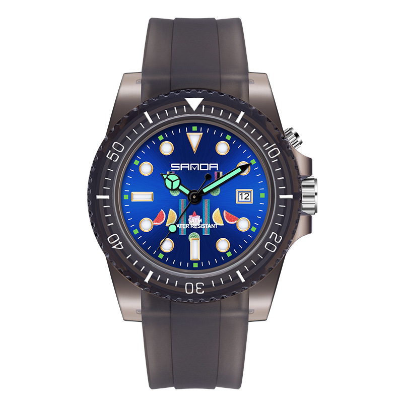 Sanda 6078 calendario cuarzo luminoso reloj de estudiante para hombres y mujeres luz de fondo Correa transparente personalizada reloj para hombres y mujeres