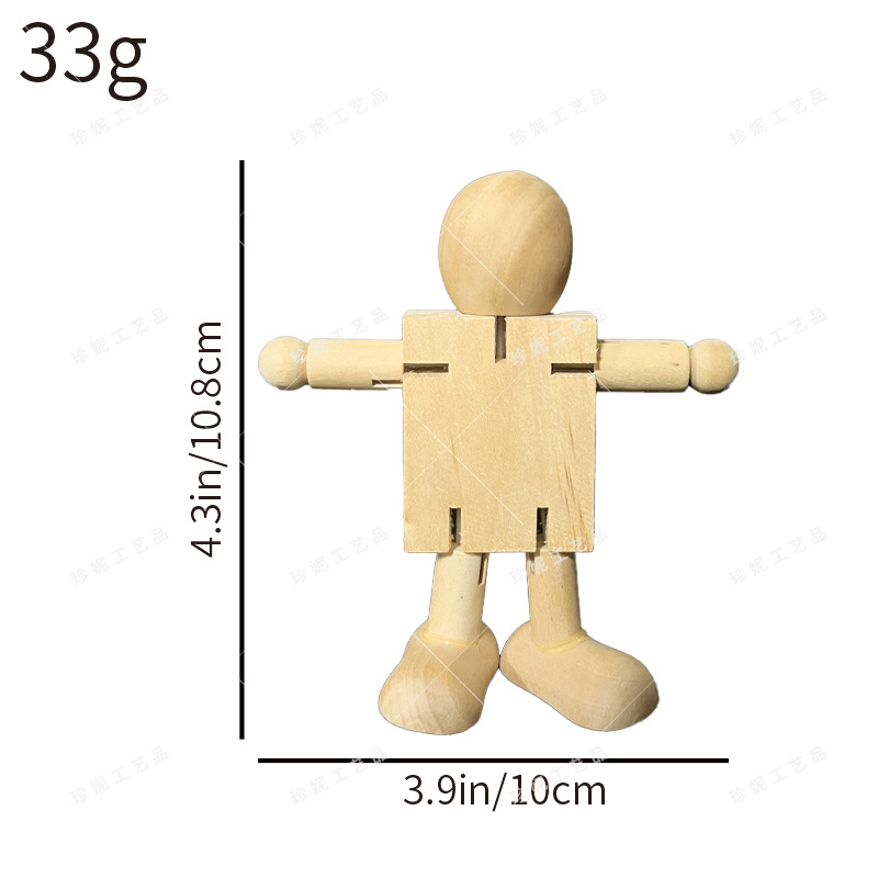 Madera DIY blanco embrión robot deformación conjunta marioneta graffiti variedad de juguete para niños madera hombre decoración creativa