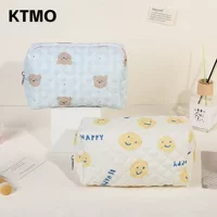 Косметичка с рисунком мультфильма, стеганый карман на молнии, рисунок медведя, 19,5×8,5×11 см