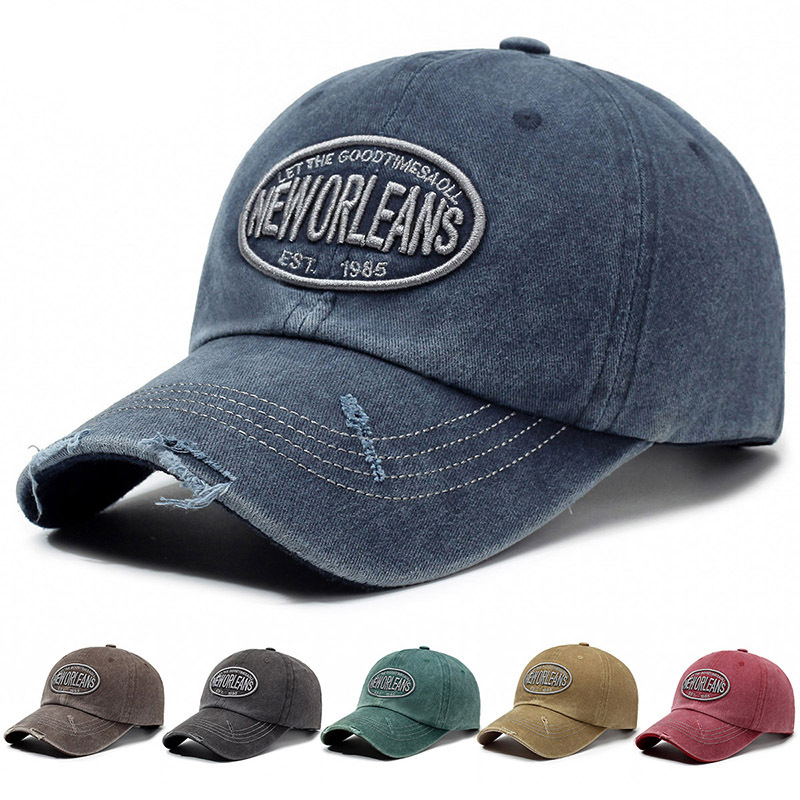 Distressed Fashion Washed Embroidered Wom's Summer Soft Top Personality Sweet Cool Casual Vielseitige Baseballkappe für_voghion.com