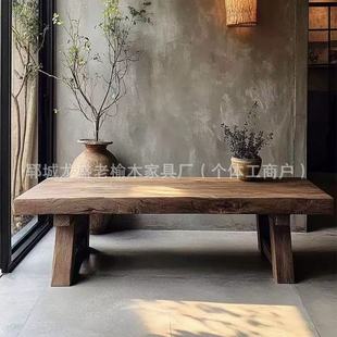 Vintage Bench for Home Use Shoe Changing Stool Weathered Long Bench at Entrance of Entrance Antique Style Old Coffee Stool