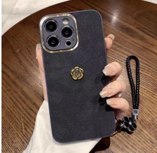 Estilo coreano Huawei mate60/50pro metal lente Apple 15Pro caja del teléfono para Huawei p60/M40 cuero