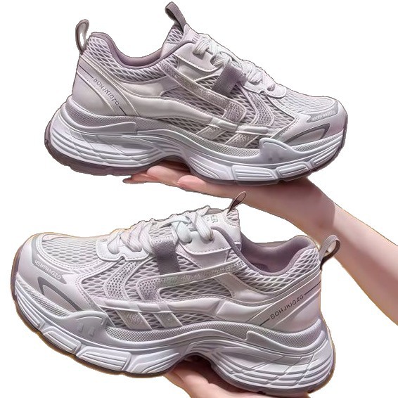 2026 primavera y verano tela de malla con una sola gruesa, zapatos antideslizantes cómodos, zapatos deportivos de mujer casuales de moda