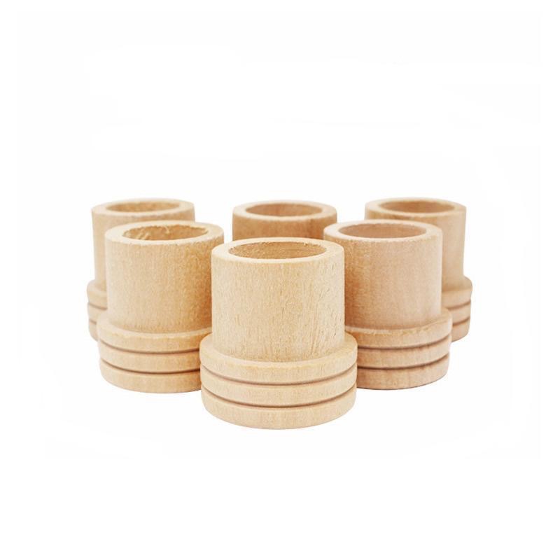 Solid Wood Moxa Stick Extinguisher Cap Thickened Incense Moxa Accessory 30x30mm Natural Wood Base overview