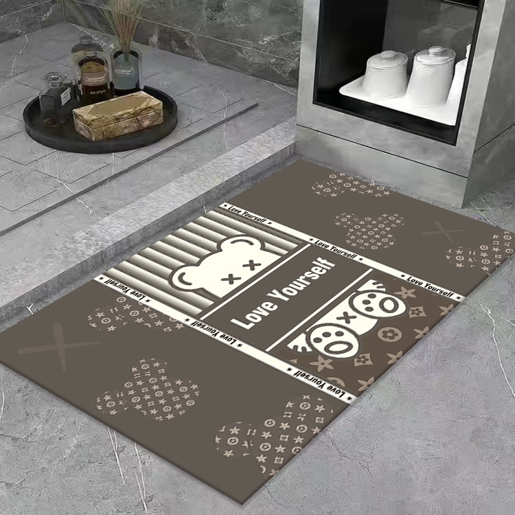 Alfombra de baño de lujo ligero, absorbente y de secado rápido, alfombra para entrada de baño, alfombra antideslizante de tierra de diatomeas para inodoro, alfombra para entrada de la casa.