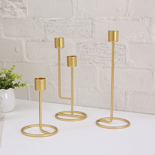 Wholesale ins Nordic iron candlestick long candle ornaments home candlelight dinner romantic decoration props atmosphere