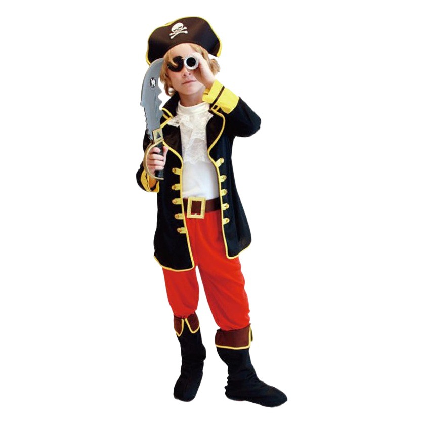 Traje de pirata para niños traje de rendimiento de piratas del Caribe capitán Jack traje Cosplay juego de rol partido