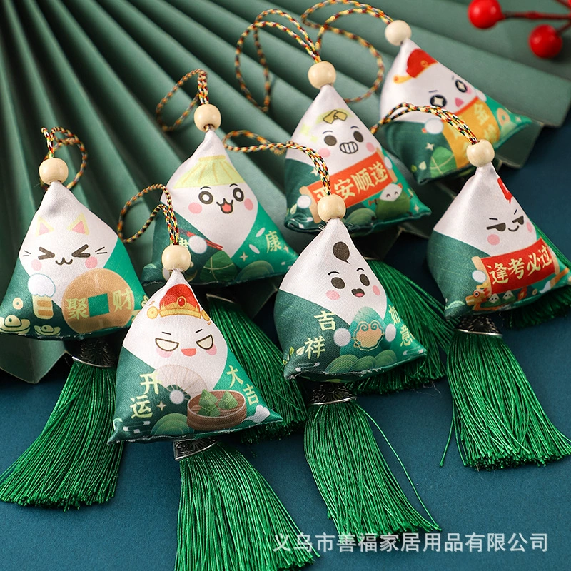 Дракон Лодка Фестиваль Саше Зеленый Логотип Сумка Для Выражения Пустая Сумка Карман Полынь Репеллент От Комаров Креативный Кулон Zongzi Подарок