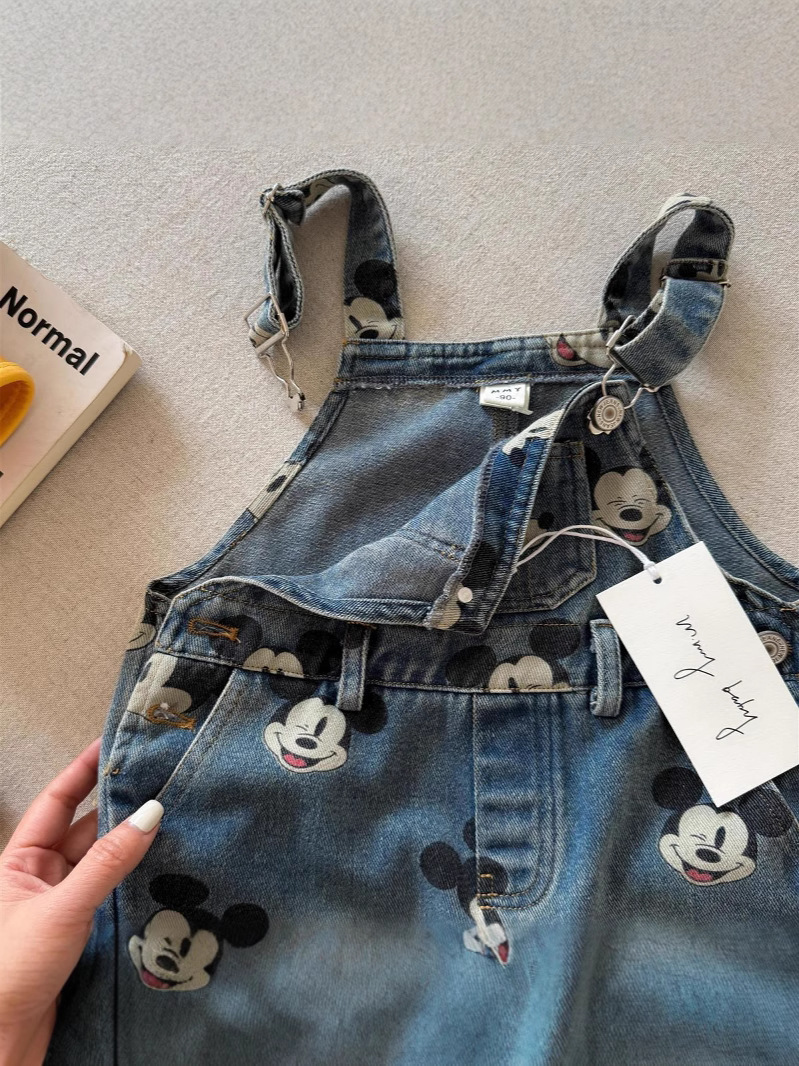 Nuevos pantalones cortos de mezclilla con estampado de dibujos animados sin mangas para niños y bebés, estilo moderno de verano 2026, pantalones cortos de mezclilla finos. image 6