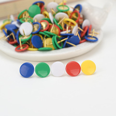 Plastic-covered pin candy-colored round flat-head creative push pin soft board pin for one-time distribution