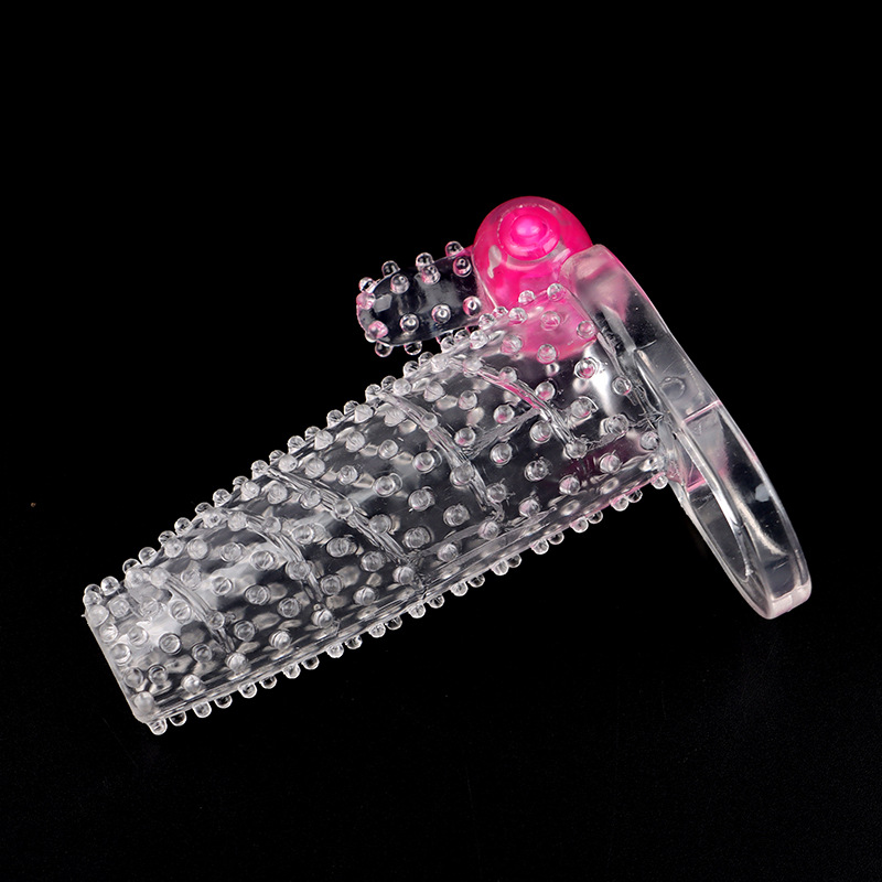 Vibrating Wolf Tooth Condom Sleeve, Spiked Textured TPE Ring, Transparent Non-Vibrating Variant — detail image 4
