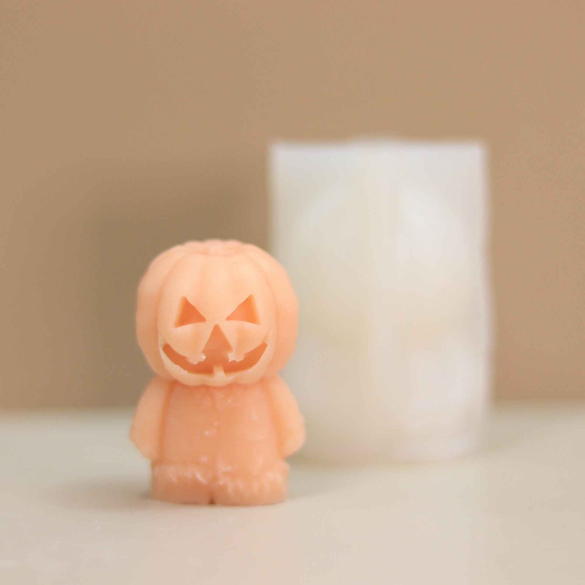 跨境万圣节恶魔南瓜香薰蜡烛硅胶模具3D骷髅南瓜树脂摆件硅胶模具
