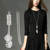 Sweater, advanced long necklace, demi-season fashionable universal accessory with tassels, pendant, Korean style, wholesale, high-quality style