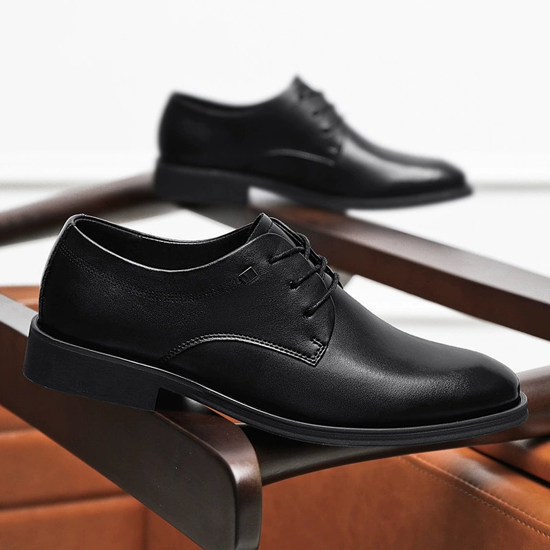 Осенняя мужская обувь бизнес-подлинная кожаная обувь мужская английская обувь удобная и дышащая повседневная новая обувь жениха