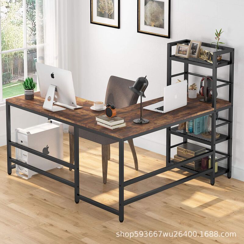 Factory Direct Sales Modern Simple L-Shaped with Storage Function Large Home Office Desk Computer Desk