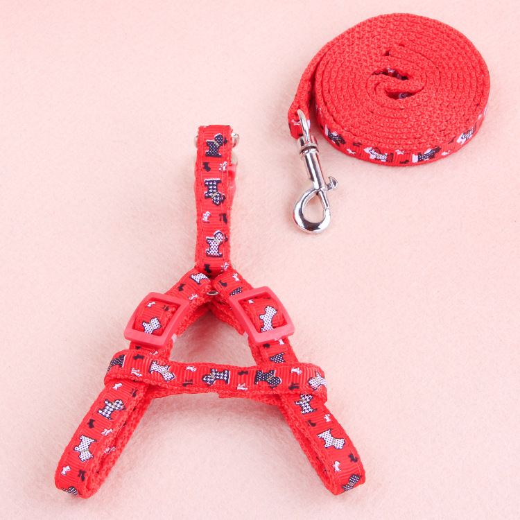 Cuerda de tracción para mascotas, correa para el pecho, pequeño y mediano Teddy Corgi, gato y perro paseando, juego de cuerda de tracción telescópica, impresión en forma de trabajo