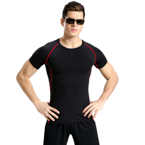 Cross-border PRO tight clothes men's summer high-elastic quick-drying fitness clothes sweaty running basketball training sports T-shirt