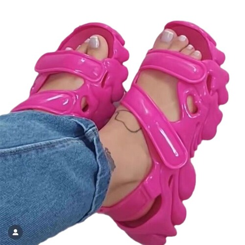 Melissa women's shoes 2024 new Melissa summer sandals open-toe hollow Roman platform thick-soled beach shoes