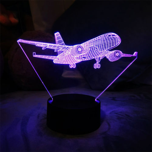 Cross-border special supply for aircraft fighter series 3D night light LED touch remote control three-color dynamic vision table lamp