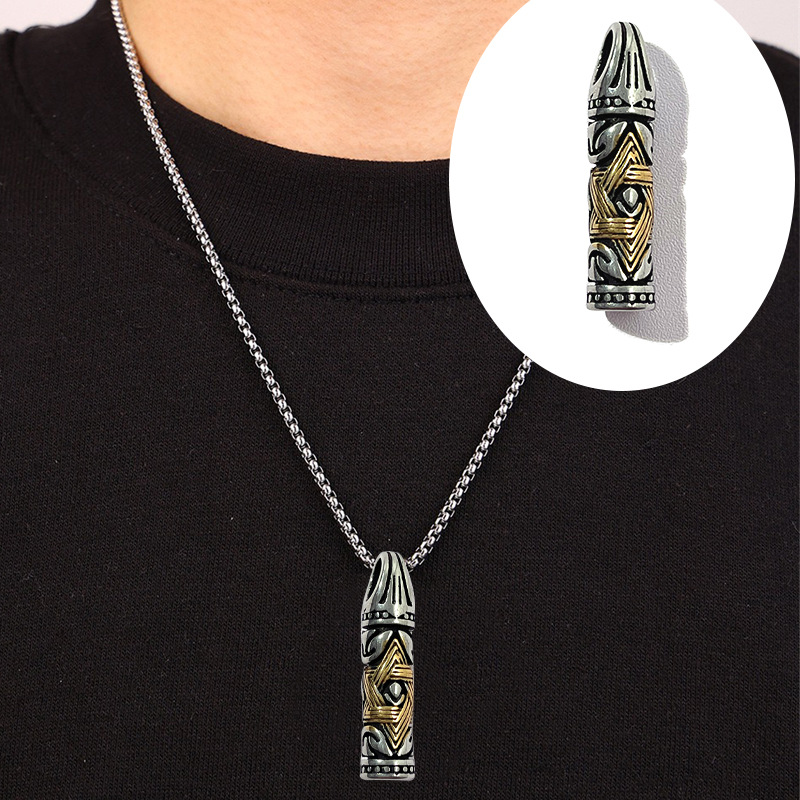 Nuevos productos transfronterizos de acero inoxidable, collar de colgante de seis pontas, moda, joyería para hombres