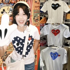 春夏プリントラブTシャツカップルスタイル通勤万能男女同型半袖刺繍トップス日本新バージョンT