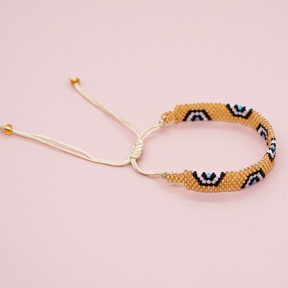 3g Weight Bracelets Classification Holiday Occasion Glass Material Geometric Pattern Women'S Gender Bohemian Style Bohemian Geometric Glass Bracelets 6