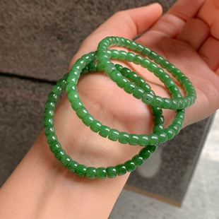 Jin Yutang Xinjiang Hetian Jasper Straight Cut Bracelet Color Bright Color Uniform Slightly Beauty Mole Style New
