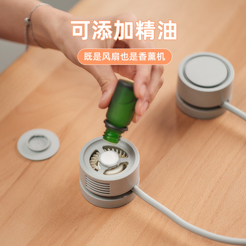 2024 New Model Neck Fan Small Aromatherapy Electric Fan USB Charging Home Portable Outdoor Small Fan Gift