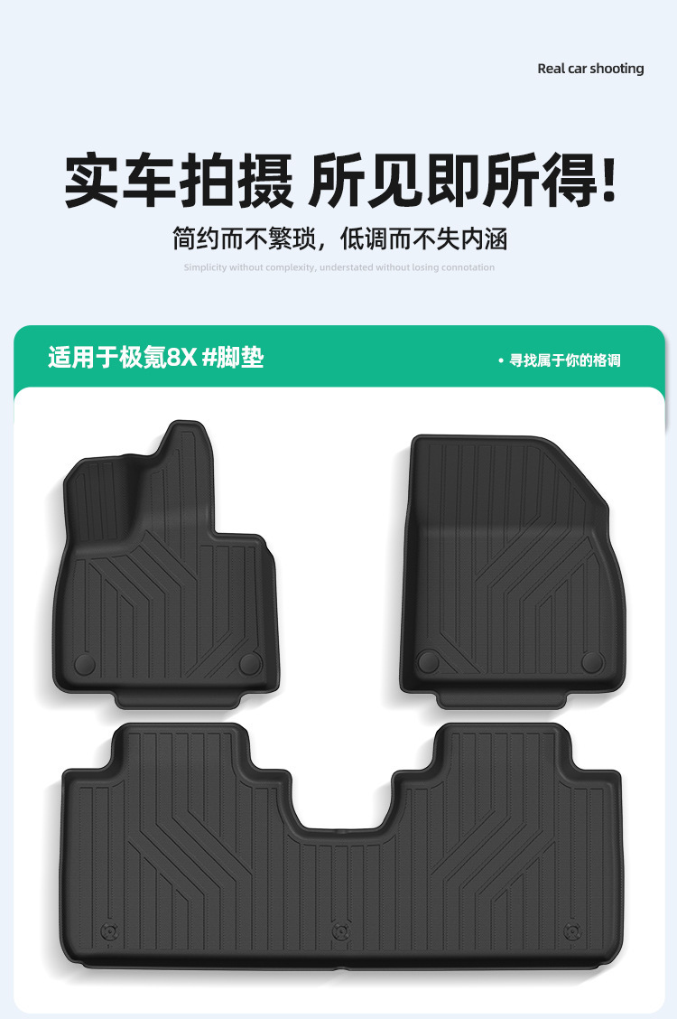 Suitable for 26 Models of Zeekr 8X Car Floor Mats, Tpe Floor Mats, Special Car-Specific Waterproof, Anti-Slip, Eco-Friendly Trunk Mats