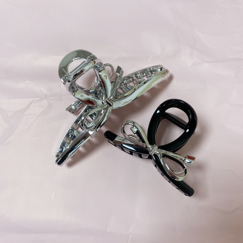 Korean-style bow clip for women, summer 2024 new hair clip, high-end hairpin, occipital hair accessory, shark clip