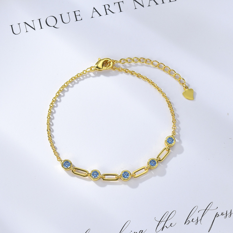 European and American cross-border zircon bracelet, 5-piece inlaid tennis bracelet, 18K gold color, wholesale from manufacturer European and American cross-border zircon bracelet, 5-piece inlaid tennis bracelet, 18K gold color, wholesale from manufacturer