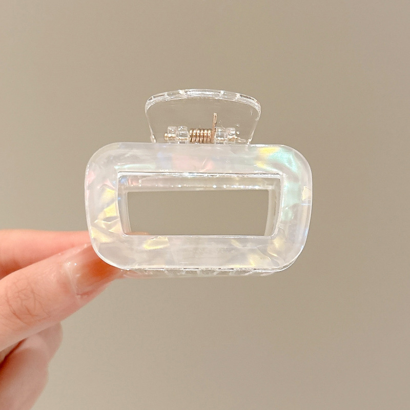 Clip de cabello cuadrado coreano nuevo clip de captura de color fantasía temperamento de tamaño medio clip de cabello de cola de caballo para mujeres agarrar un pequeño clip fresco