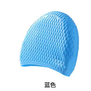 Silicone Swimming Cap Adult Water Drop Swimming Cap Men and Women Long Hair Swimming Cap Waterproof Anti-Slip Enlarged High Elastic Ear Protection Swimming Cap