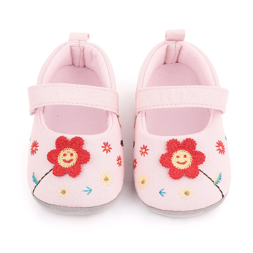 Spring and Autumn Little Flower Baby Princess Shoes Embroidered Baby Shoes Baby Shoes Soft Sole Toddler Shoes 2590