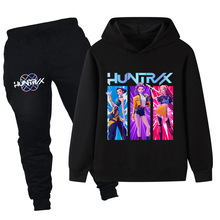 Kpop猎魔女团印花儿童套装小孩连帽衫卫衣套装 PB1221