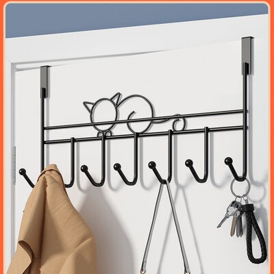 Hooks After the door Punch holes Bedroom door Clothes hanger Wall hanging Row hook Storage Shelf clothes Coat hook