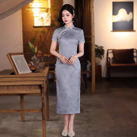 紫色旗袍2026 新款夏季改良年轻款 少女新中式 日常可穿 高级感女