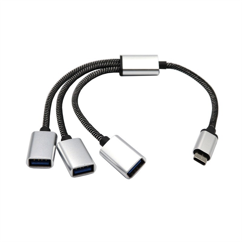 Tipo C a USB hub type-c a 3 puertos usb2.0 HUBtype-c uno para tres Divisor OTG