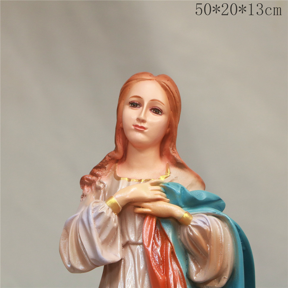 50cm transfronterizos de la Asunción de la Virgen María Mirando la Estatua de la Iglesia de la Casa Decoración de la Estatua de la Personaje Principal Salón