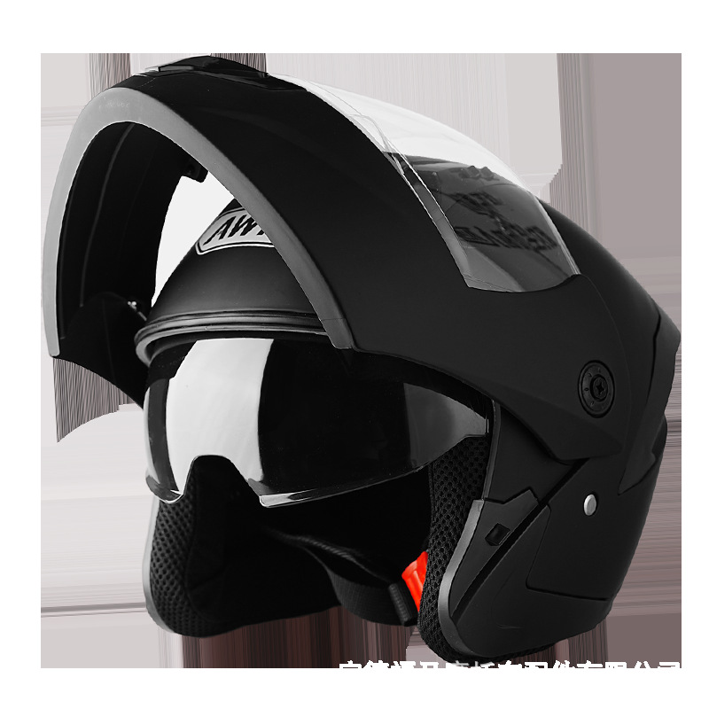 Foreign trade cross-border Bluetooth helmet, full-face helmet for electric motorcycle riding, dual lenses, waterproof, anti-fog, with smart light strip