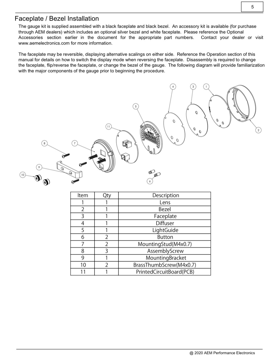 AEM Car Modification Instrument Air-Fuel Ratio Gauge with Sensor Set Turbocharger Water Temperature Oil Pressure Voltage