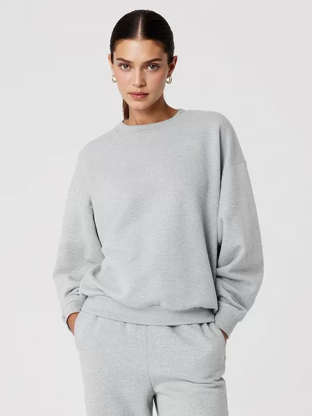Autumn and Winter Sports Sweatshirt, Loose Round-Neck Fitness Sports Jacket for Women, Casual Versatile Fleece Yoga Top